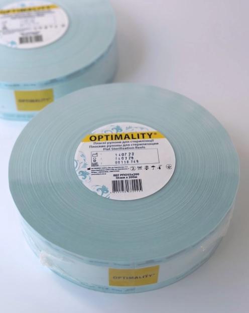 Рулон для стерилізації плаский 55 мм × 200 м., ТМ "OPTIMALITY"